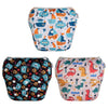 Babygoal Neutral Baby Swim Diapers 3 Pack for 0-8 Months Infant Girls and Boys, Reusable Adjustable Washable for Swimming Lessons-Blue,Yellow,Grey