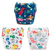 Babygoal Neutral Baby Swim Diapers 3 Pack for 0-8 Months Infant Girls and Boys, Reusable Adjustable Washable for Swimming Lessons-Blue,Yellow,Grey