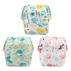 Babygoal Neutral Baby Swim Diapers 3 Pack for 0-8 Months Infant Girls and Boys, Reusable Adjustable Washable for Swimming Lessons-Blue,Yellow,Grey