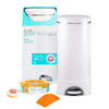 Munchkin® STEP™ Diaper Pail Powered by Arm & Hammer, #1 in Odor Control, Award-Winning, Includes 1 Snap, Seal & Toss™ Bag, 1 Starter Refill Ring, and 1 PUCK™ Baking Soda Cartridge