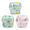 Babygoal Neutral Baby Swim Diapers 3 Pack for 0-8 Months Infant Girls and Boys, Reusable Adjustable Washable for Swimming Lessons-Blue,Yellow,Grey