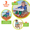 Bright Starts Pop ‘N Sit Portable Booster Seat, 3-in-1 Floor Seat, Travel High Chair & Toddler Booster with Feeding Tray, Indoor/Outdoor, Grey, 6 Months–3 Years