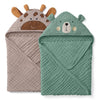 Blissful Diary Muslin Baby Hooded Towel 2 Pack, Soft & Absorbent Bath Towel for Infant, Toddler, Unisex, Baby Gift, Newborn Essentials, Bear & Lamb