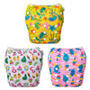 Babygoal Neutral Baby Swim Diapers 3 Pack for 0-8 Months Infant Girls and Boys, Reusable Adjustable Washable for Swimming Lessons-Blue,Yellow,Grey