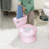 Ingenuity My Size Potty Pro 2-in-1 Potty Training Toilet, Floor Potty with Removable Potty Seat for Standard Toilets, Realistic Flushing Sound, For Toddlers Ages 18+ months, Up to 50 lb - Pink