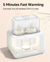 GROWNSY Fast Double Baby Bottle Warmer for Breastmilk & Formula, White