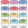 KeaBabies 12pk 4oz Glass Baby Food Containers with Lids, BPA-Free, Nord