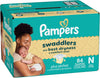 Swaddlers Newborn Diapers, Size Newborn (up to 10 lbs), 84 Count, Fragrance Free, Hypoallergenic, Absorbent, Pediatrician Recommended, Skin Safe