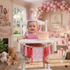 1/2 Birthday Girl Half Way to One Blue 6 Months Decorations Banner,Pink