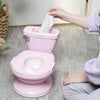 Ingenuity My Size Potty Pro 2-in-1 Potty Training Toilet, Floor Potty with Removable Potty Seat for Standard Toilets, Realistic Flushing Sound, For Toddlers Ages 18+ months, Up to 50 lb - Pink