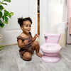 Ingenuity My Size Potty Pro 2-in-1 Potty Training Toilet, Floor Potty with Removable Potty Seat for Standard Toilets, Realistic Flushing Sound, For Toddlers Ages 18+ months, Up to 50 lb - Pink