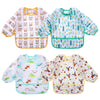 Accmor 4 Pack Long Sleeve Bibs, Baby Smock Waterproof Full Sleeved Bib for Baby Toddler 6-36 Months