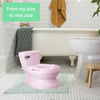 Ingenuity My Size Potty Pro 2-in-1 Potty Training Toilet, Floor Potty with Removable Potty Seat for Standard Toilets, Realistic Flushing Sound, For Toddlers Ages 18+ months, Up to 50 lb - Pink