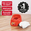 Bright Starts Disney and Pixar Cars Full Comfort Potty Training Toilet, Easy Clean Removable Bowl, Splash Guard, High Back for Comfort & Stability, Toddlers up to 50 lbs