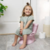 Ingenuity My Size Potty Pro 2-in-1 Potty Training Toilet, Floor Potty with Removable Potty Seat for Standard Toilets, Realistic Flushing Sound, For Toddlers Ages 18+ months, Up to 50 lb - Pink